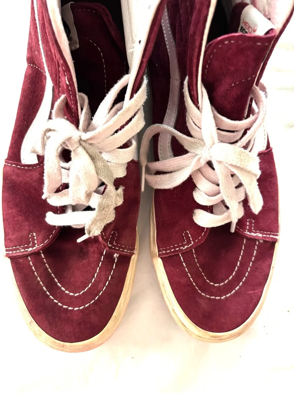 Vans Red White Royale Sk8-Hi Suede High-Top Skate Sneakers SZ 11.5 Worn